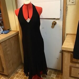 SL Fashions Black Backless Dress